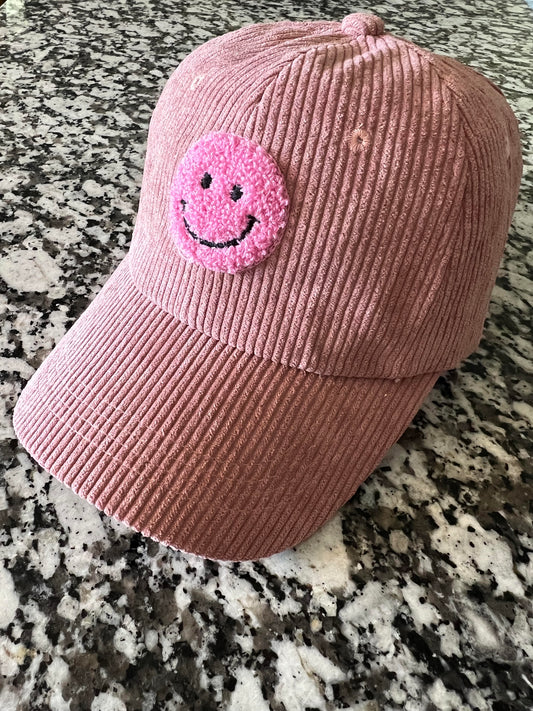 Bailey Smile Hat - Pink Cord